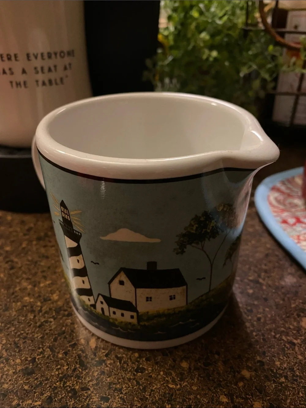 WARREN KIMBLE “Coastal Breeze” Sailboat Ceramic Creamer - Blue